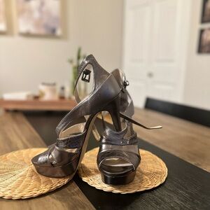 Black High Heel Strappy Sandals